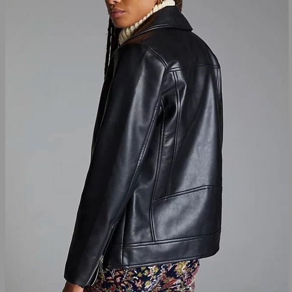 Avec Les Filles Faux Leather Jacket Black Size S - Picture 2 of 9